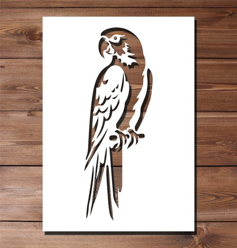 Parrot stencil a3 - parrot,