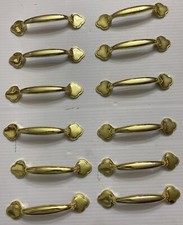 12 Vintage Brass Cabinet Door Drawer Handles Pulls Knobs Architectural Salvage