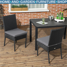 Set of Two Armless Rattan Garden Chairs Outdoor Patio Furniture for Home Balcony