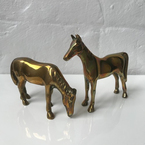 Vintage brass horse ornament - brass,