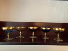 Vintage Set of 5 Gold Rim
