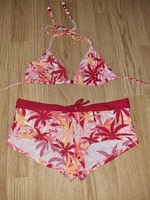 Gorgeous red pink tropical ATMOSPHERE bikini top bottom set size 10 12