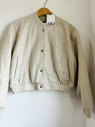 Zara beige bomber jacket - bomber,