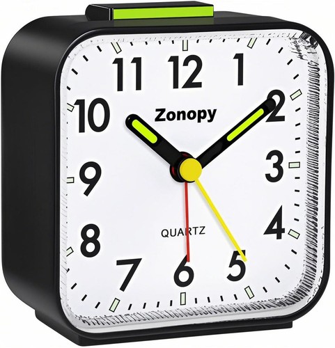 Silent analog alarm clock - silent, with
