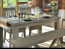 Extendable Rustic Dining Table With 4 Chairs And Bench. Easy to extend