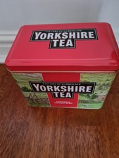 Yorkshire Tea tin/ caddy embossed