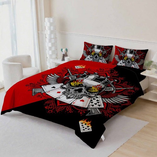 Skeleton skull theme quilt - 3d,