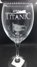 Titanic sinking wine glass