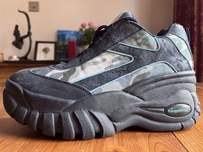 Vintage Girls Kangaroos Platform Trainers In Camo Metallic Blue Size8.