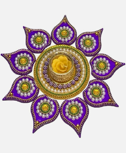 Handmade acrylic rangoli mat - rangoli,