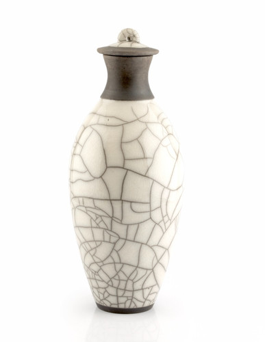 Contemporary lidded raku - a,