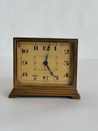 Days antique brass desk - 8-days,