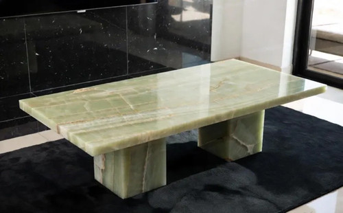 Handmade green onyx - onyx, coffee