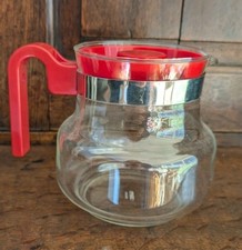 Vintage Pyrex Glass Coffee Maker With Lid Handle Red, Made In France