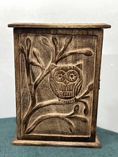 Hand Carved Wooden Owl Wall