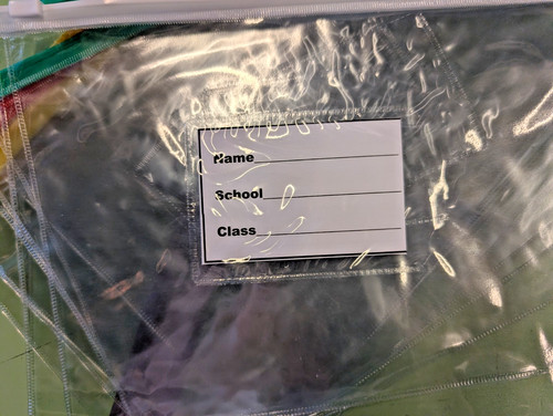 Clear school pencil case - school,