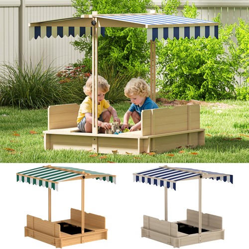 Kids square wooden sandpit - square,