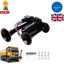 Air Horn 12V, 600DB Super Loud Car Horn, Double Tube Train Horn with Compressor,