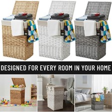 Wicker Laundry Basket With