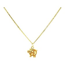 9ct 9K Yellow Gold Pig Charm