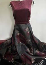A Stunning Plum Velvet Midi Belle Dress From Hobbs Size 16