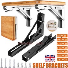 folding shelf bracket 2-10x Heavy duty foldable bracket wall shelf bracket 8-20"