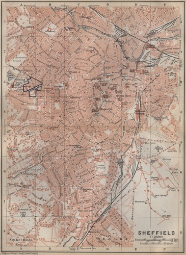 Sheffield town city plan - sheffield,