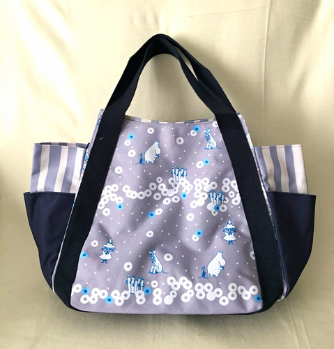 Moomin navy grey tote - moomin,