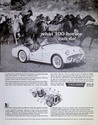 Original 1960 triumph tr - triumph, ad: