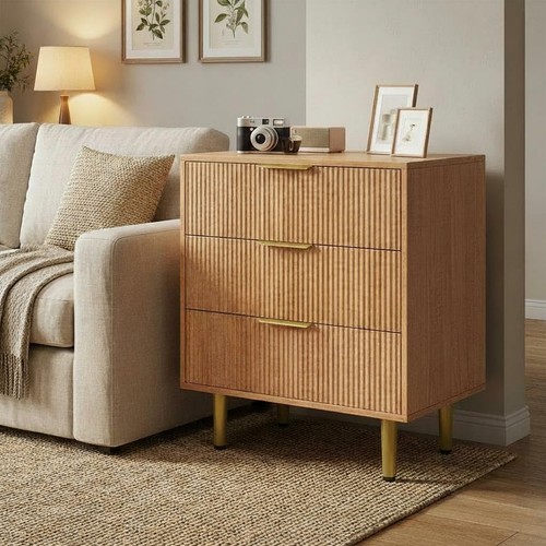 Fluted chest drawer wooden - fluted,