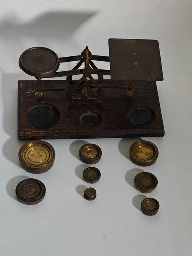 Antique brass letter balance - letter,