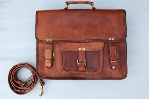 Genuine vintage brown leather - vintage,