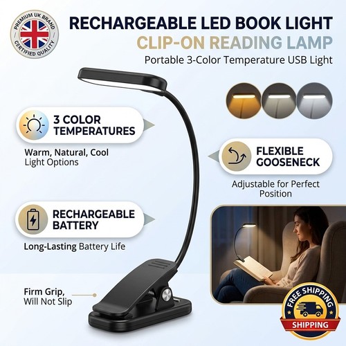 Rechargeable book light - rechargeable, led