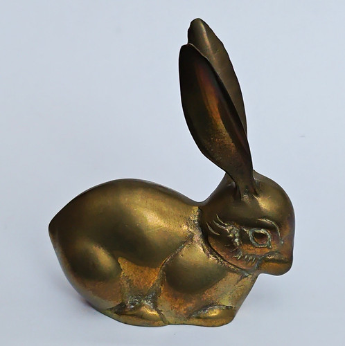 Vintage brass rabbit figurine - brass,