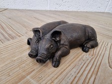 Suzie Marsh Bronze Resin Pigs Ornament 