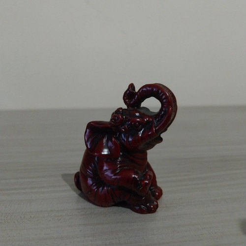 Red resin elephant - red, figurine