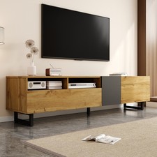 Wooden TV Stand TV Unit Cabinet with Open Shelves 3 Door 170cm for up to 70 Inch
