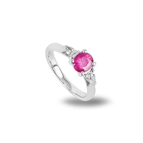 White gold ruby diamond - ruby, &