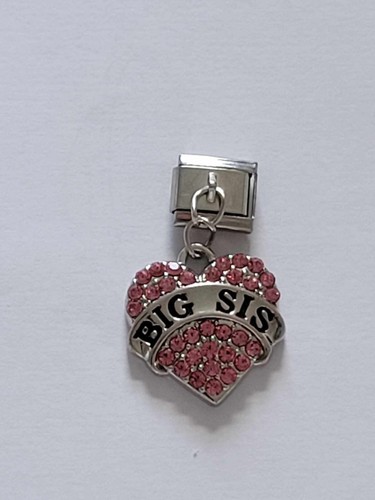 Charm sister heart pink - sister,