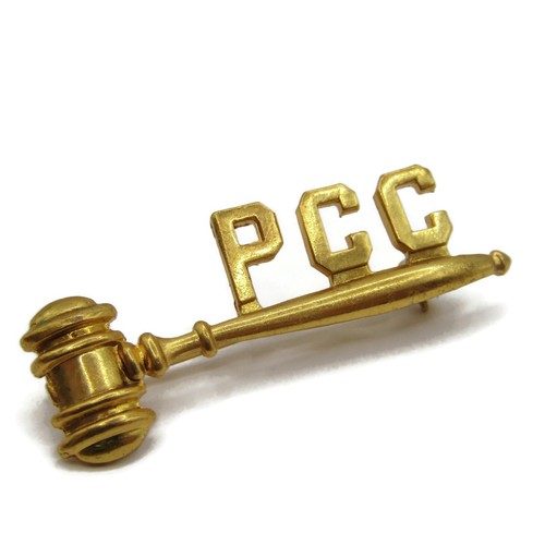 Vintage pcc gavel lapel - vintage, pin