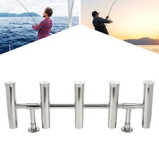 For Boat/Yacht 5 Tube Stainless Steel Marine Fishing Rod Holder Deck Mount
