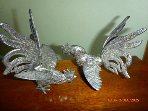 Pair vintage silver plated - pair,