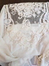 Hand made FRENCH lace curtain panel ready to hang Vintage