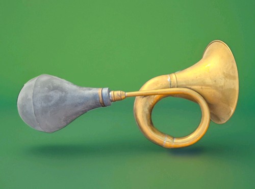 Antique brass bulb horn - bulb,
