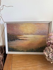 Sunset Seascape Vintage Oil