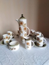 Crown Devon, forest flower coffee set - RARE UNIQUE c.1950's