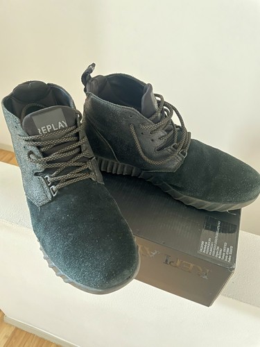 Replay black leather - replay, lace-up
