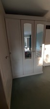 two x 90 cm double wardrobes plus 90cm double corner robe Ivory cream Schreiber