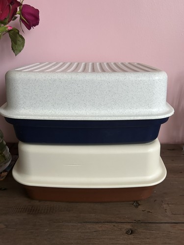 Vintage tupperware brown cream - vintage, brown/cream