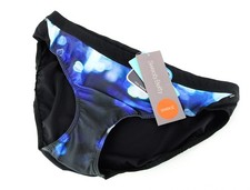 SWEATY BETTY Butterfly Women's Bikini Bottom XL Black Blue UVA Protct Swimwear *